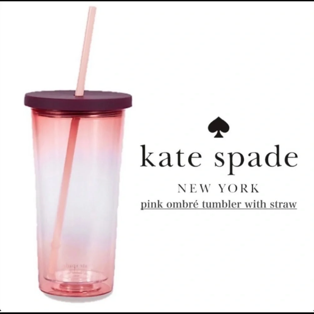Kate Spade pink ombré travel mug - Picture 1 of 6